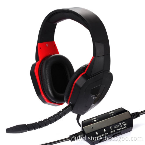 4 in 1 computer headphone gaming for PS4/PS3/XBOX 360/PC with detachable mic